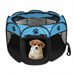 Portable Folding Pet tent Dog House Cage Dog Cat Tent Playpen Puppy Kennel Easy Operation Octagon Fence
