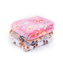 Load image into Gallery viewer, 3 Colors  40x60cm 75x50cm  Cute Floral Pet Sleep Warm Paw Print towl Dog Cat Puppy Fleece Soft Dog Blanket Pet Dog Beds Mat
