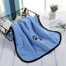 Load image into Gallery viewer, Pets Dog Bath Towels Perros For Dogs Cat Puppy Microfiber Super Absorbent Pet Drying Towel Blanket With Pocket Cleaning Supply
